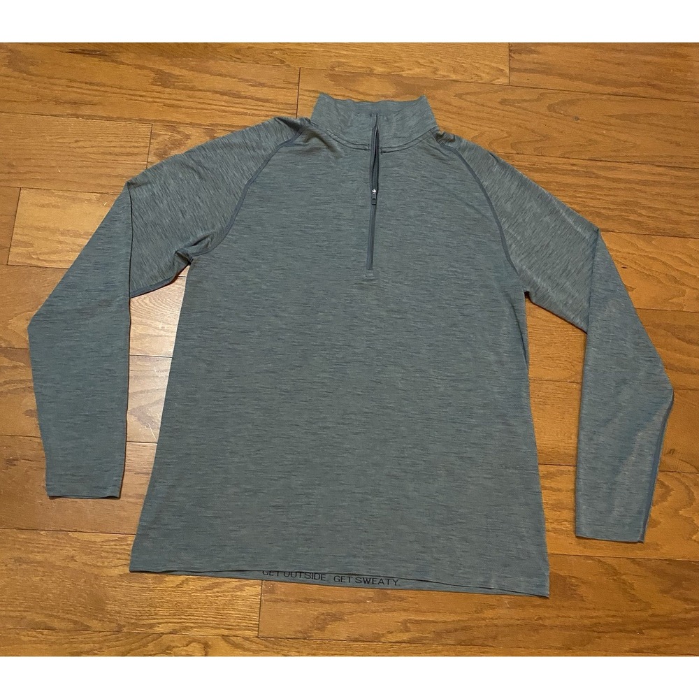 Lululemon Pullover Mens XL Gray 1/4 Zip Long Sleeve Lightweight Get Sweaty Nice!